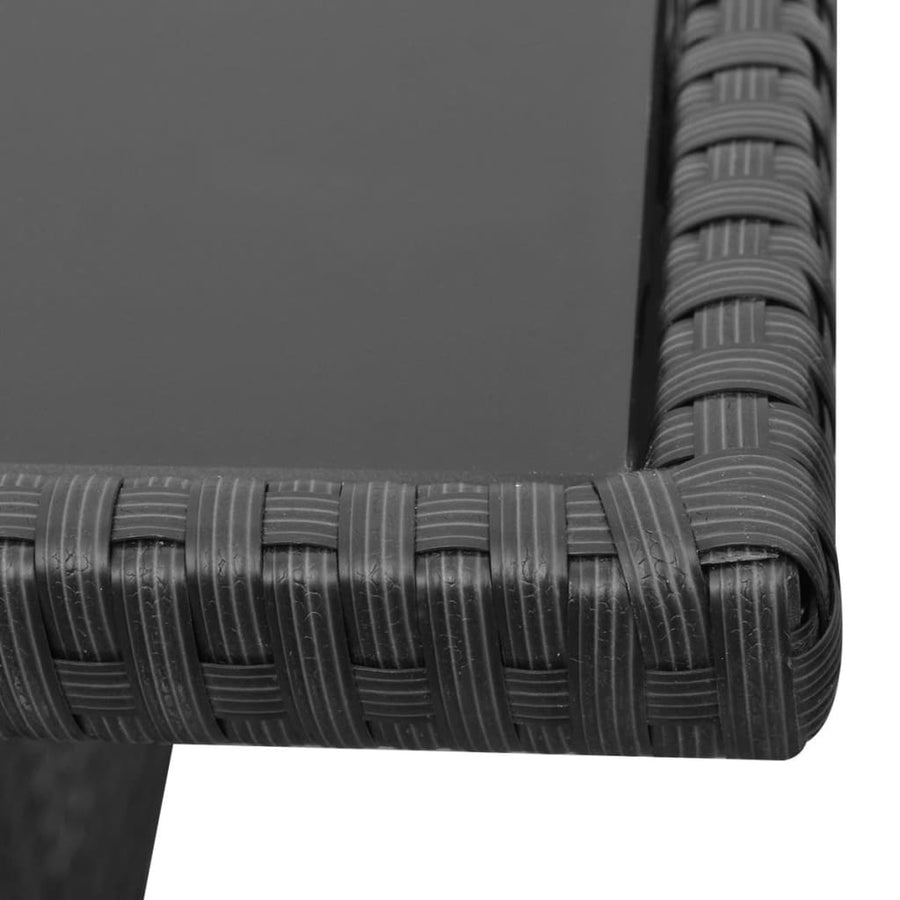 Loungeset Met Kussens Poly Rattan Zwart