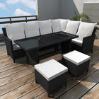 -Delige Loungeset Met Kussens Poly Rattan Zwart