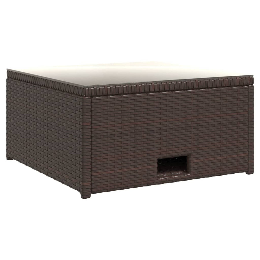 Loungeset Met Kussens Poly Rattan Bruin