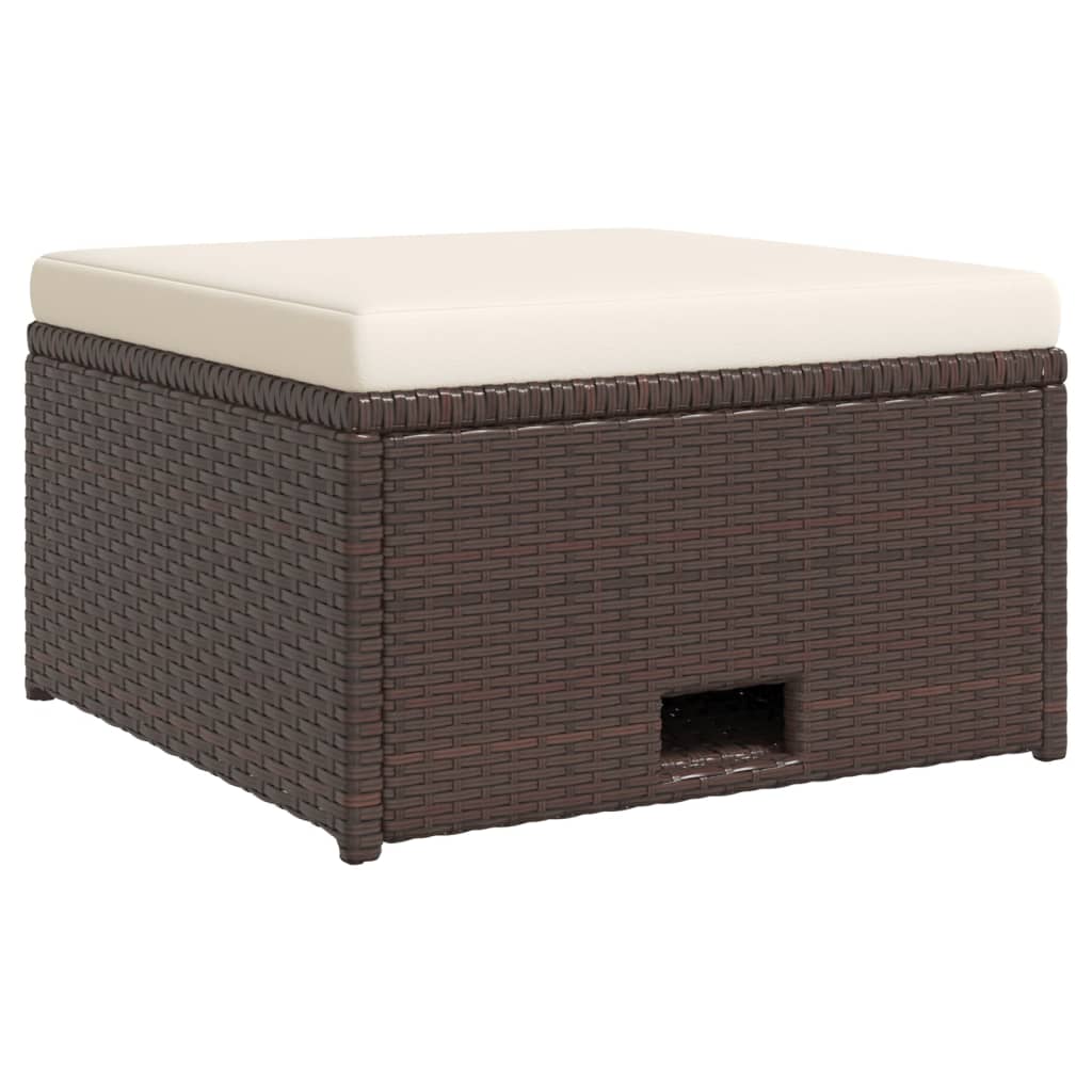 Loungeset Met Kussens Poly Rattan Bruin