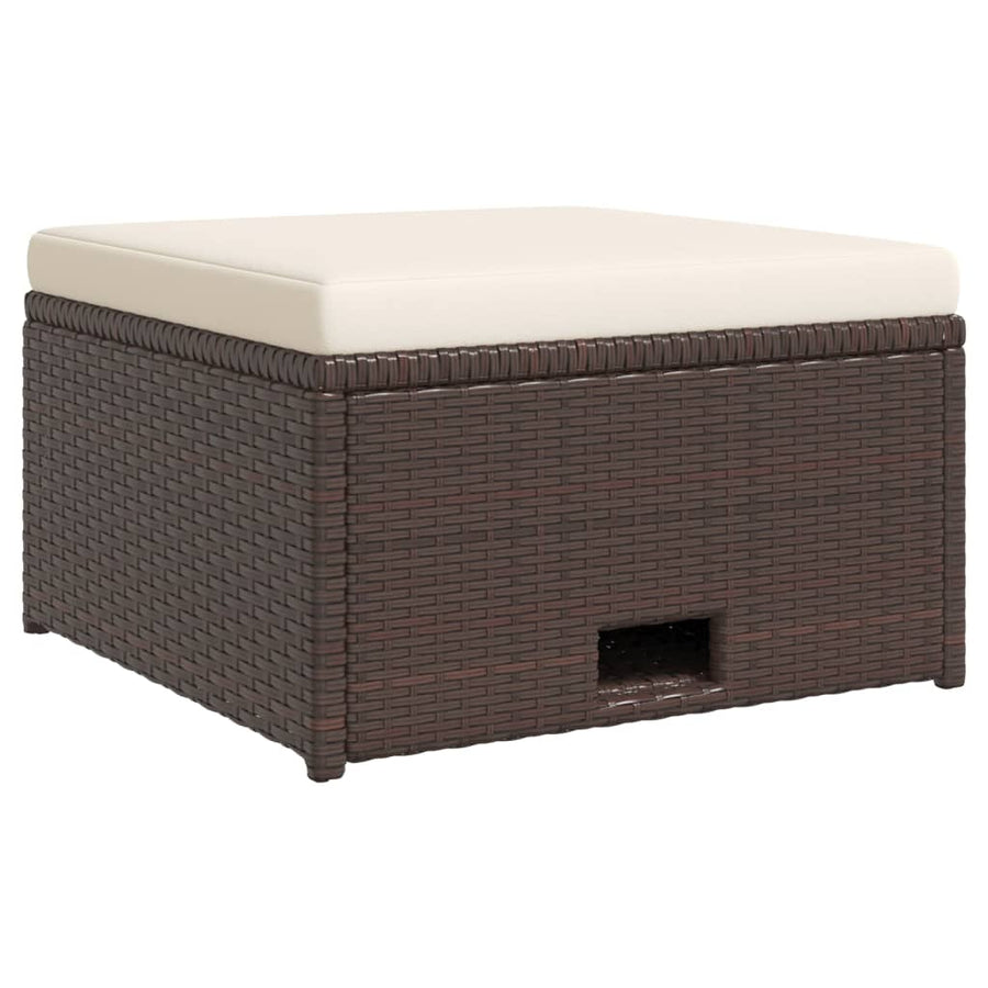 Loungeset Met Kussens Poly Rattan Bruin