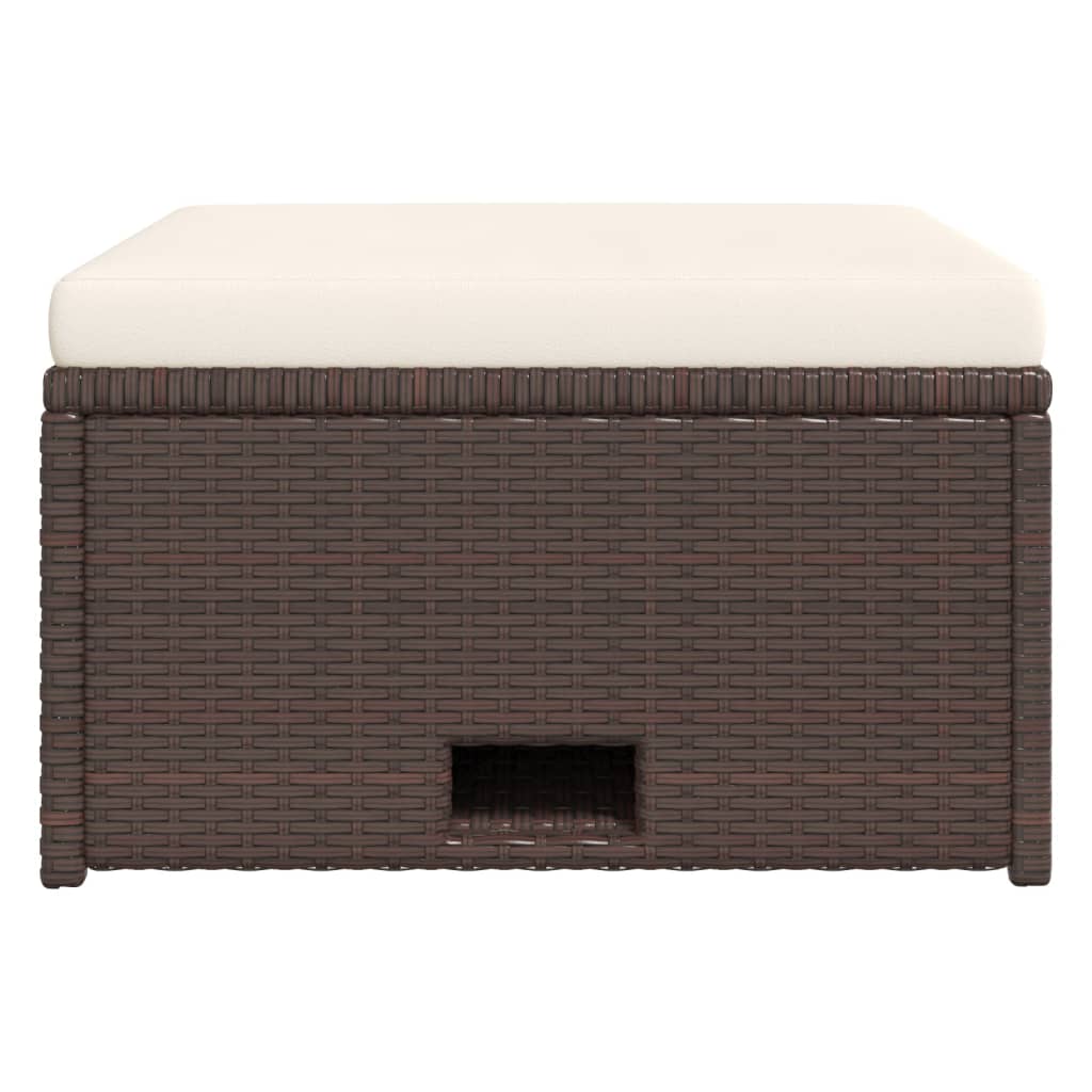 Loungeset Met Kussens Poly Rattan Bruin