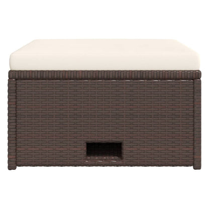Loungeset Met Kussens Poly Rattan Bruin