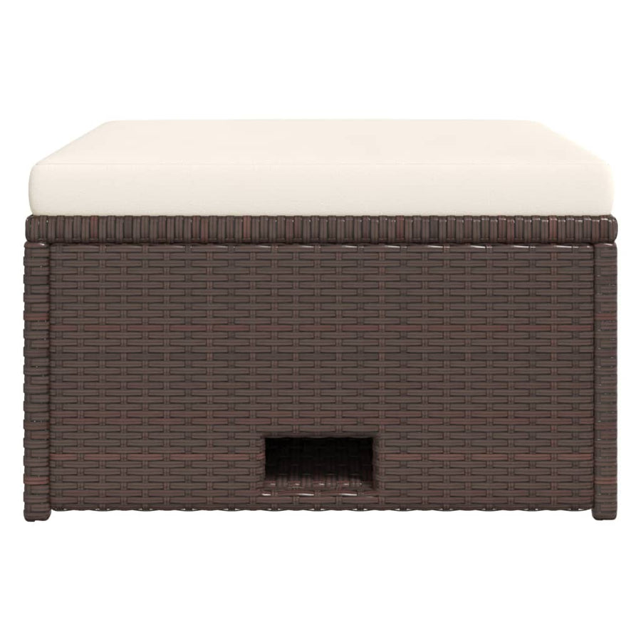 Loungeset Met Kussens Poly Rattan Bruin