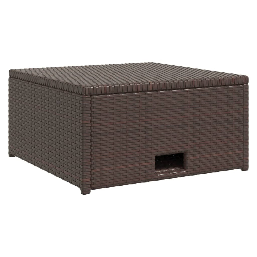 Loungeset Met Kussens Poly Rattan Bruin