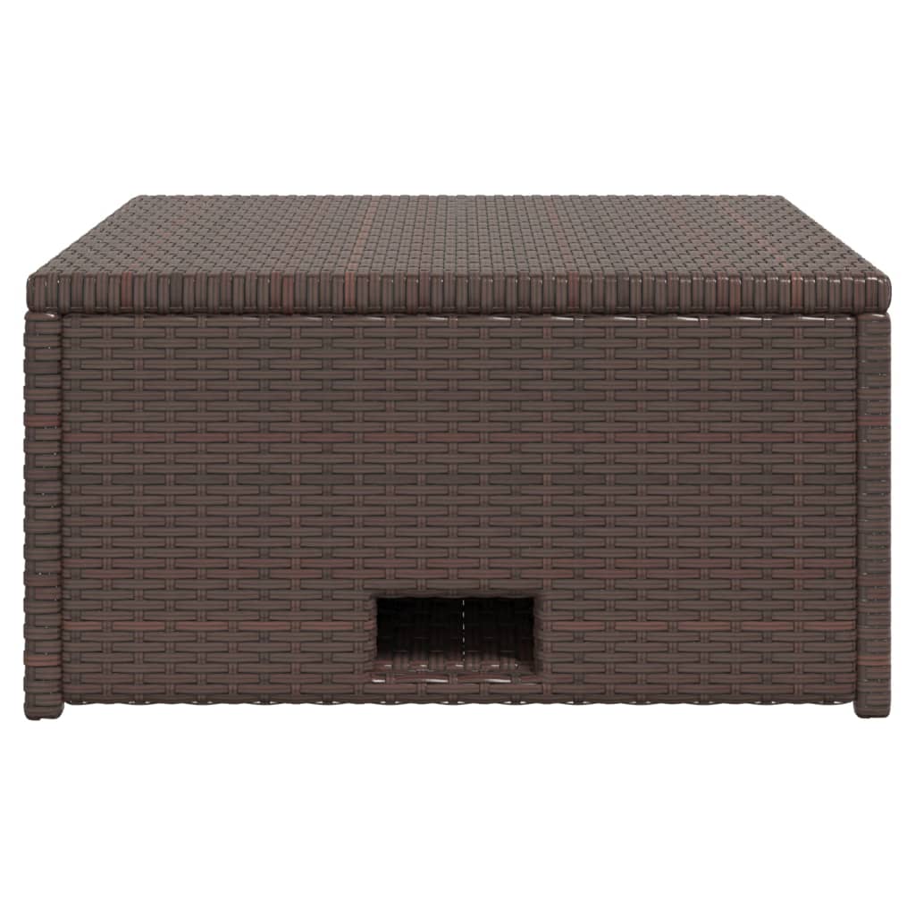 Loungeset Met Kussens Poly Rattan Bruin