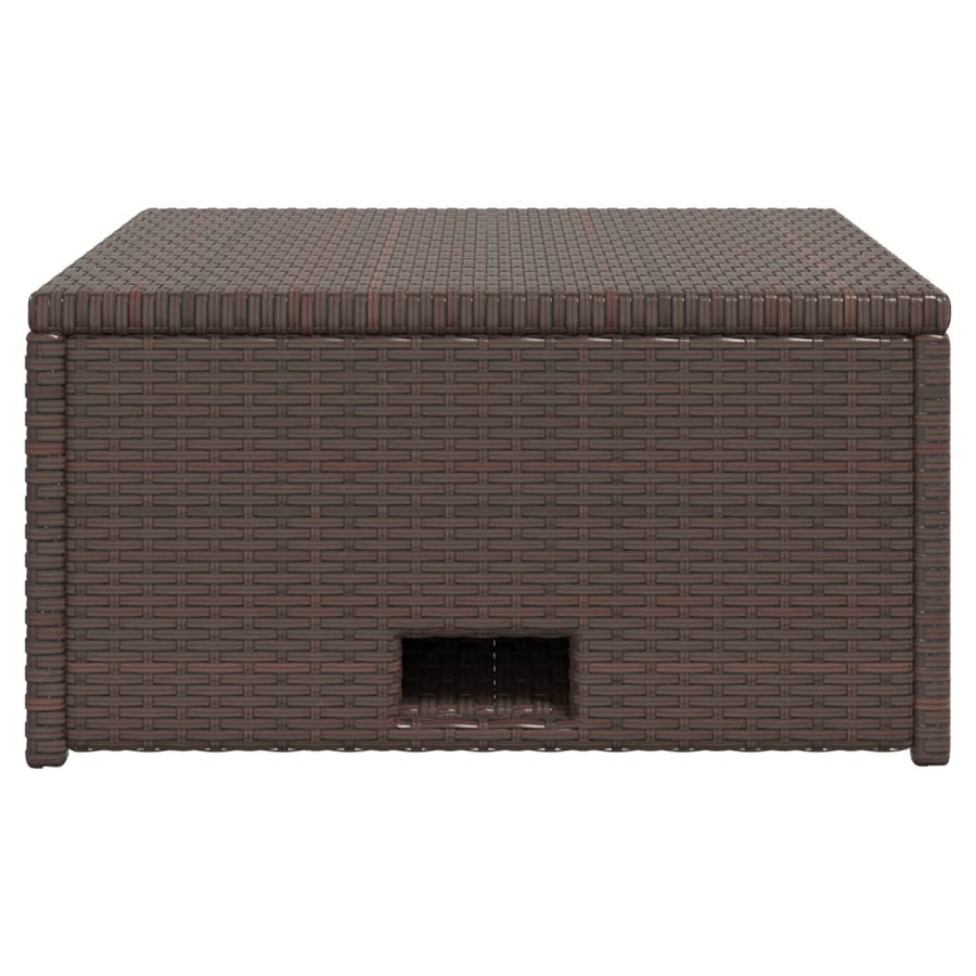 Loungeset Met Kussens Poly Rattan Bruin