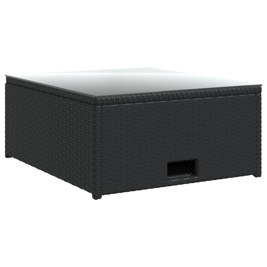 -Delige Loungeset Met Kussens Poly Rattan Zwart