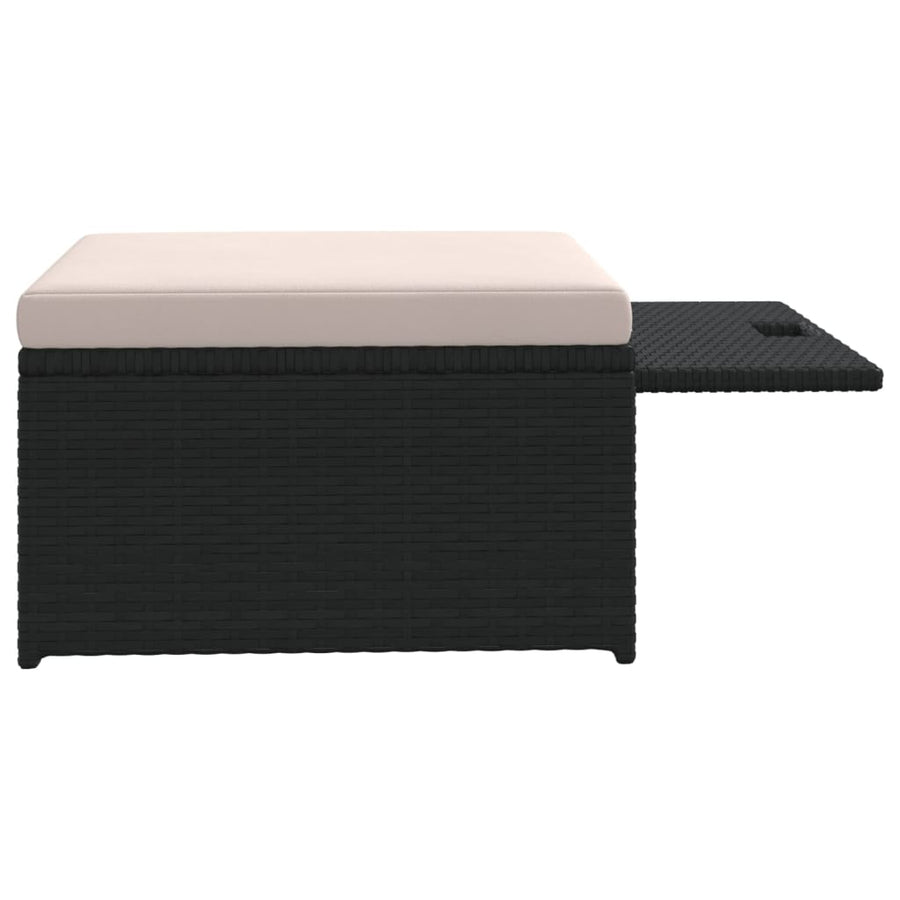 -Delige Loungeset Met Kussens Poly Rattan Zwart