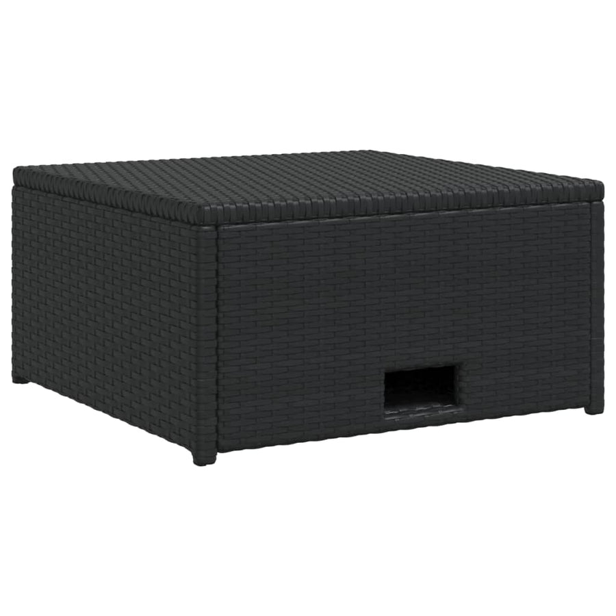 -Delige Loungeset Met Kussens Poly Rattan Zwart