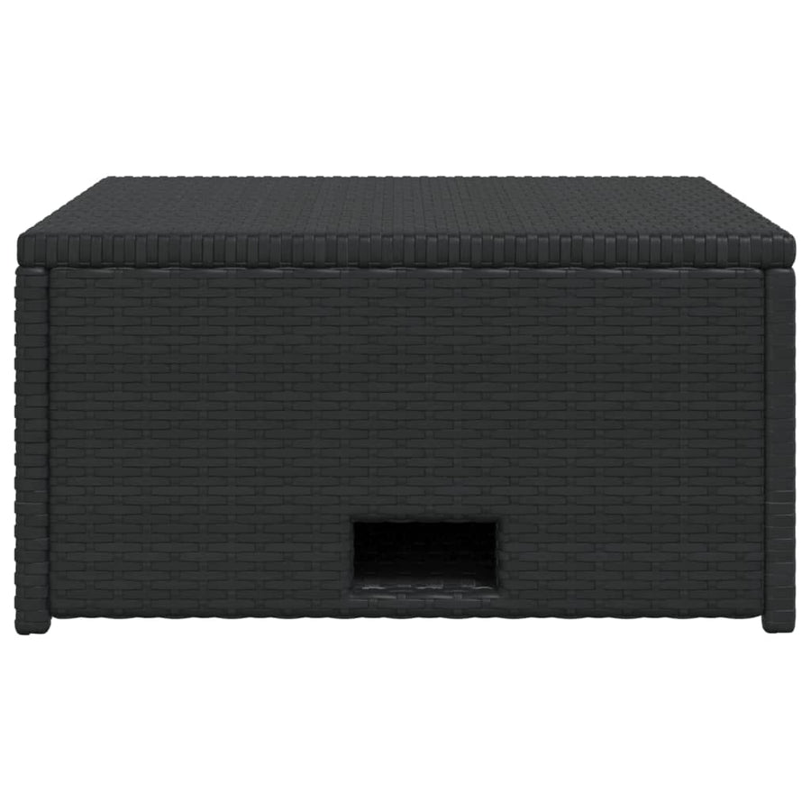-Delige Loungeset Met Kussens Poly Rattan Zwart