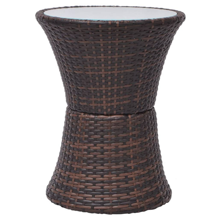 3-delige Bistroset met kussens poly rattan bruin