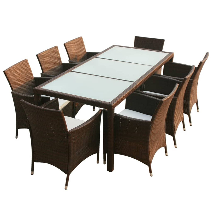 9-Delige Tuinset Met Kussens Poly Rattan 8