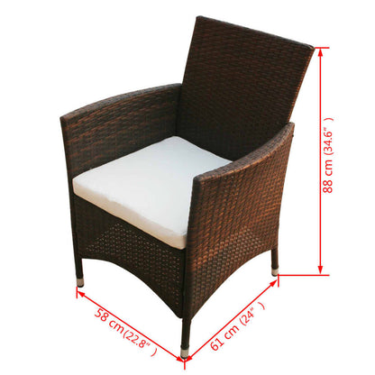 9-Delige Tuinset Met Kussens Poly Rattan 8