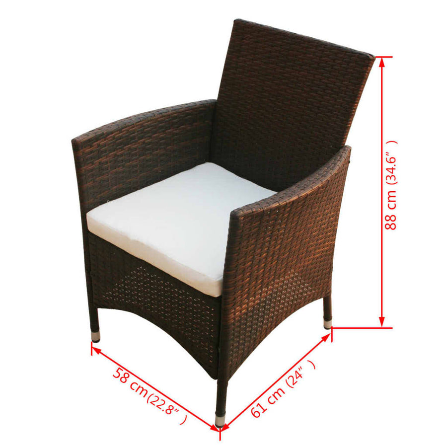 9-Delige Tuinset Met Kussens Poly Rattan 8