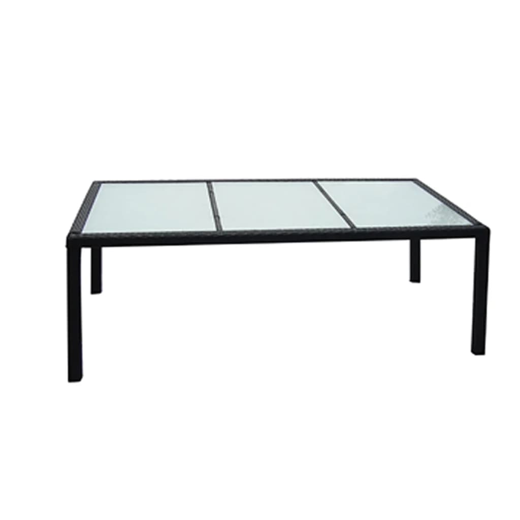 -Delige Tuinset Met Kussens Poly Rattan 9 190 cm tafellengte Zwart en wit
