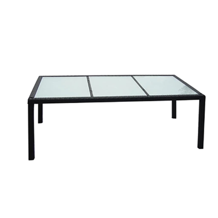 -Delige Tuinset Met Kussens Poly Rattan 9 190 cm tafellengte Zwart en wit