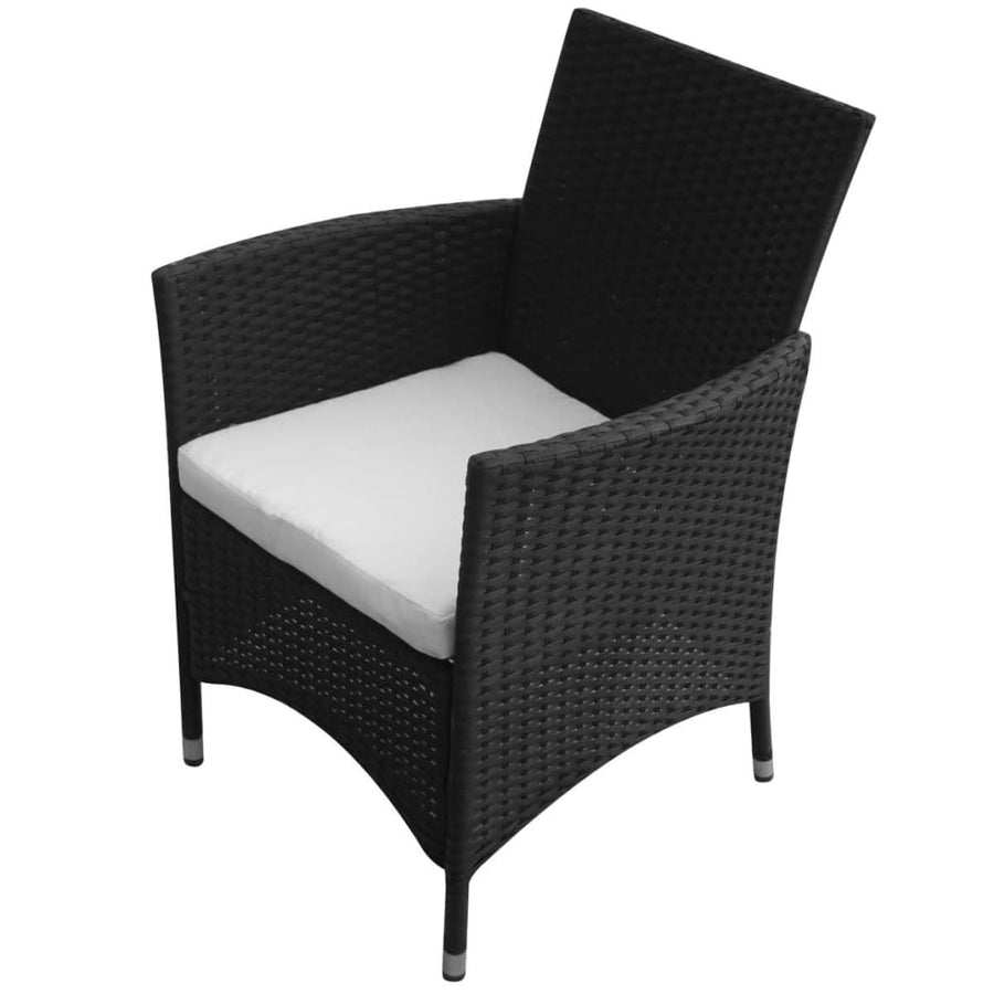 -Delige Tuinset Met Kussens Poly Rattan 9 190 cm tafellengte Zwart en wit