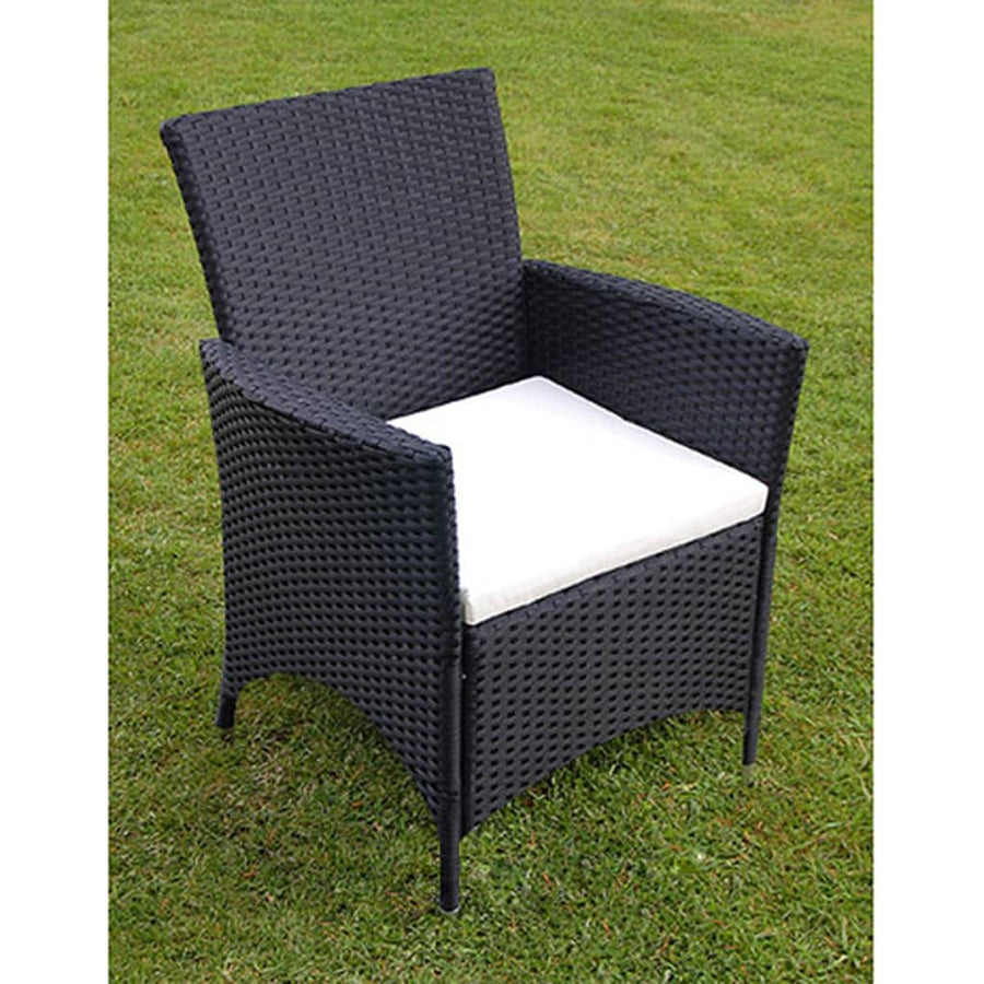-Delige Tuinset Met Kussens Poly Rattan 9 190 cm tafellengte Zwart en wit