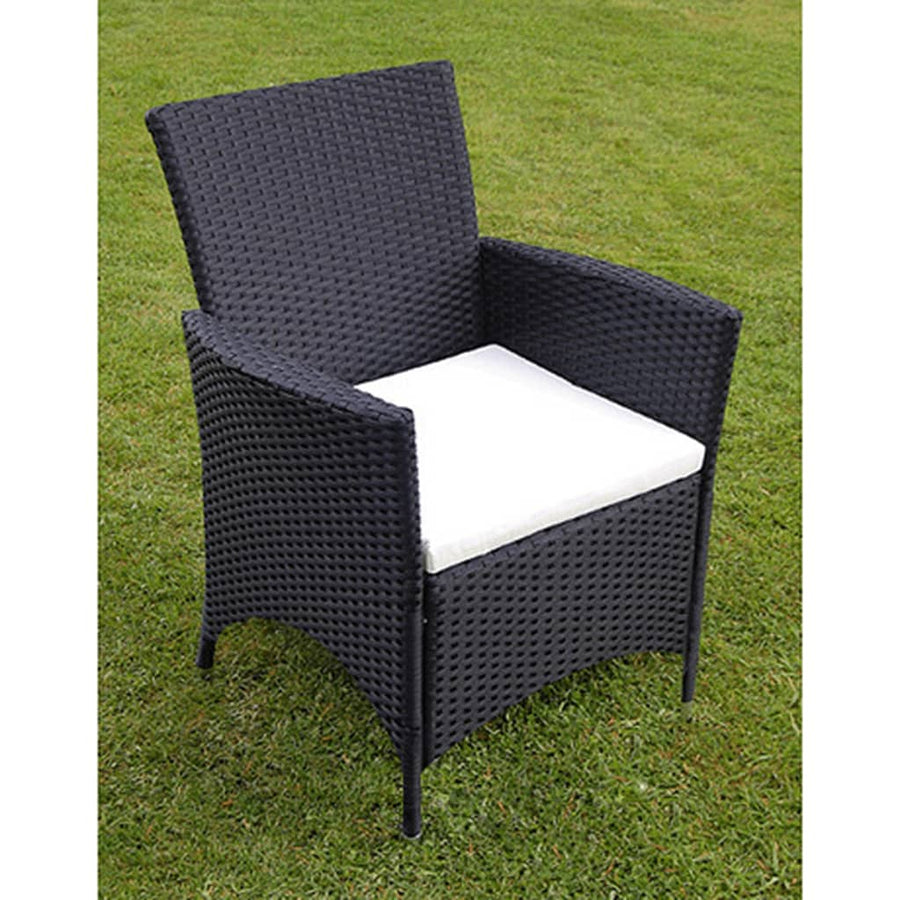 -Delige Tuinset Met Kussens Poly Rattan 7 150 cm tafellengte Zwart en wit