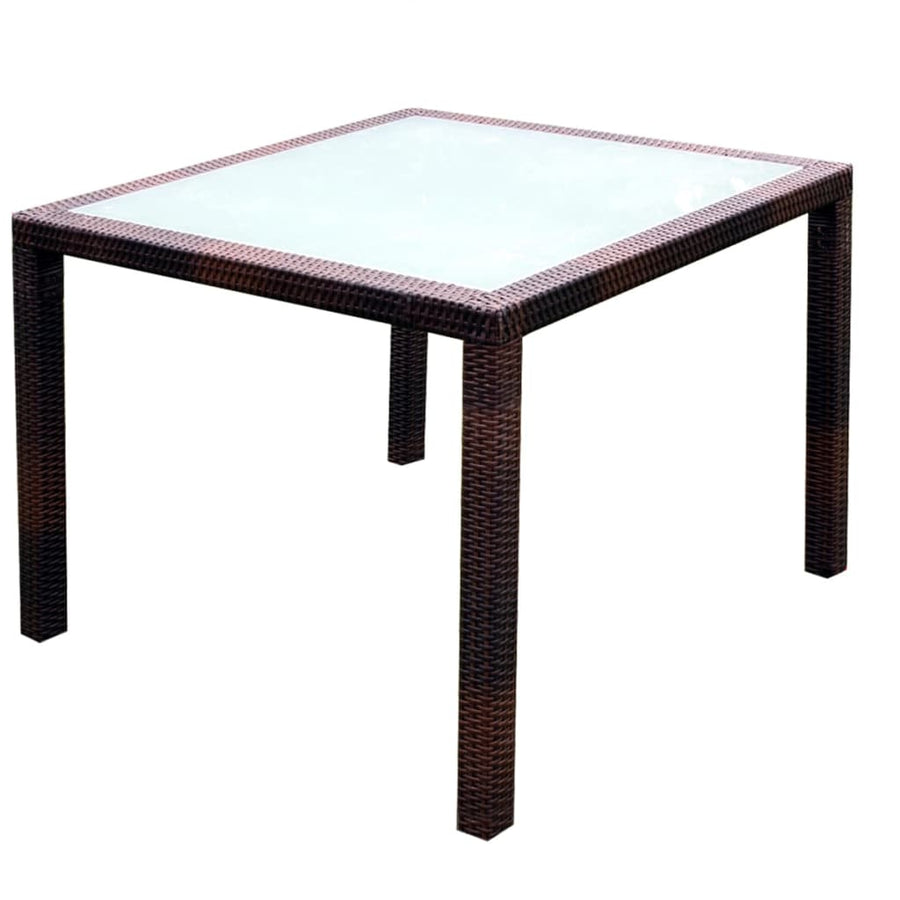 -Delige Tuinset Met Kussens Poly Rattan 5 90 cm tafellengte Bruin en wit