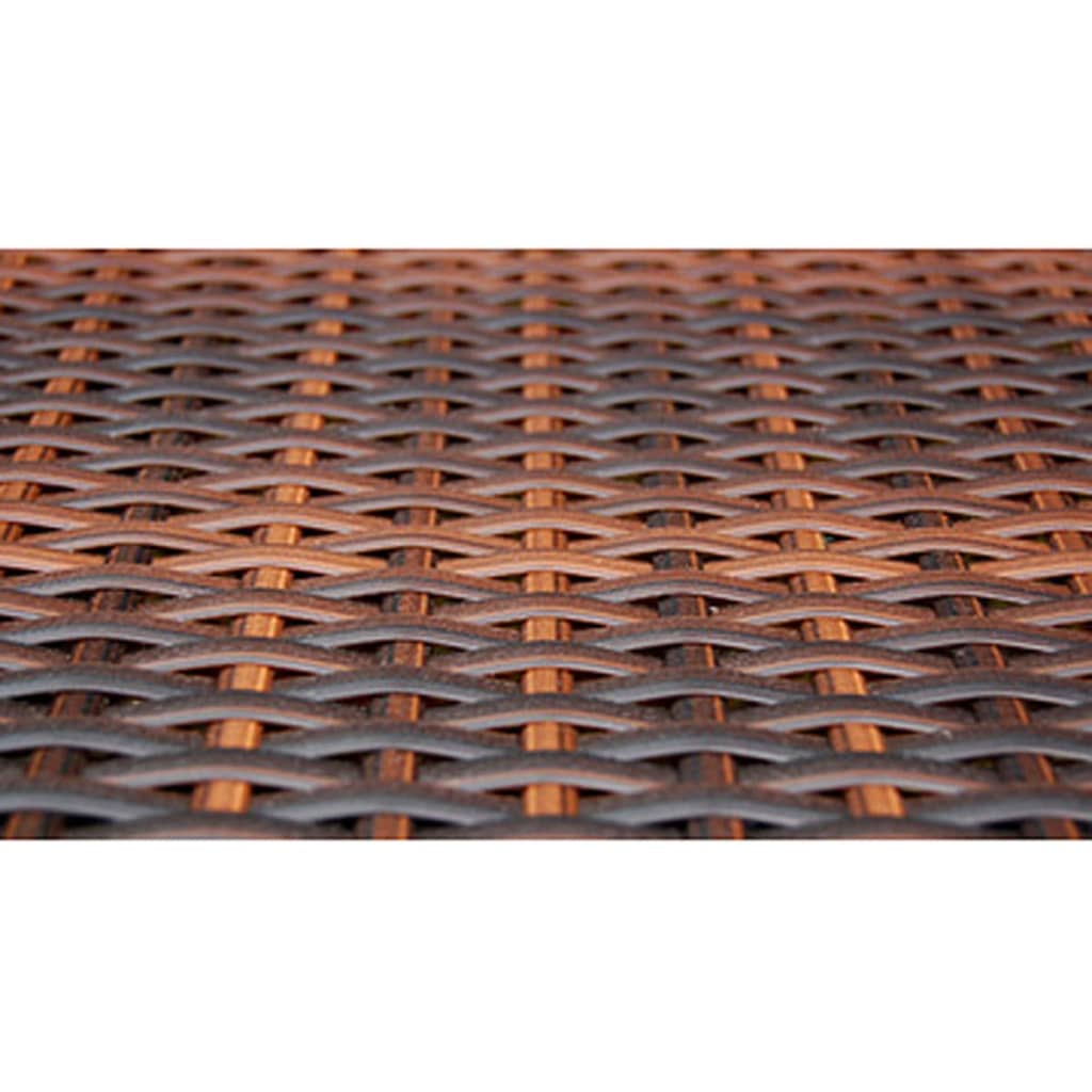 -Delige Tuinset Met Kussens Poly Rattan 5 90 cm tafellengte Bruin en wit