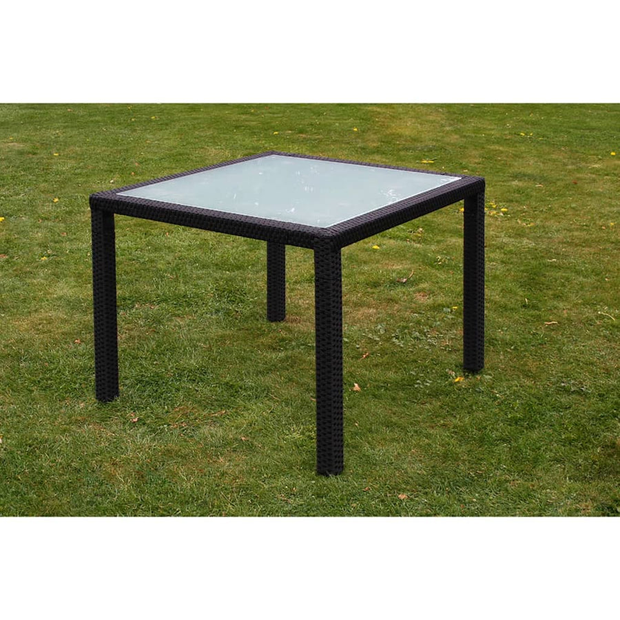 -Delige Tuinset Met Kussens Poly Rattan 5 90 cm tafellengte Zwart en wit