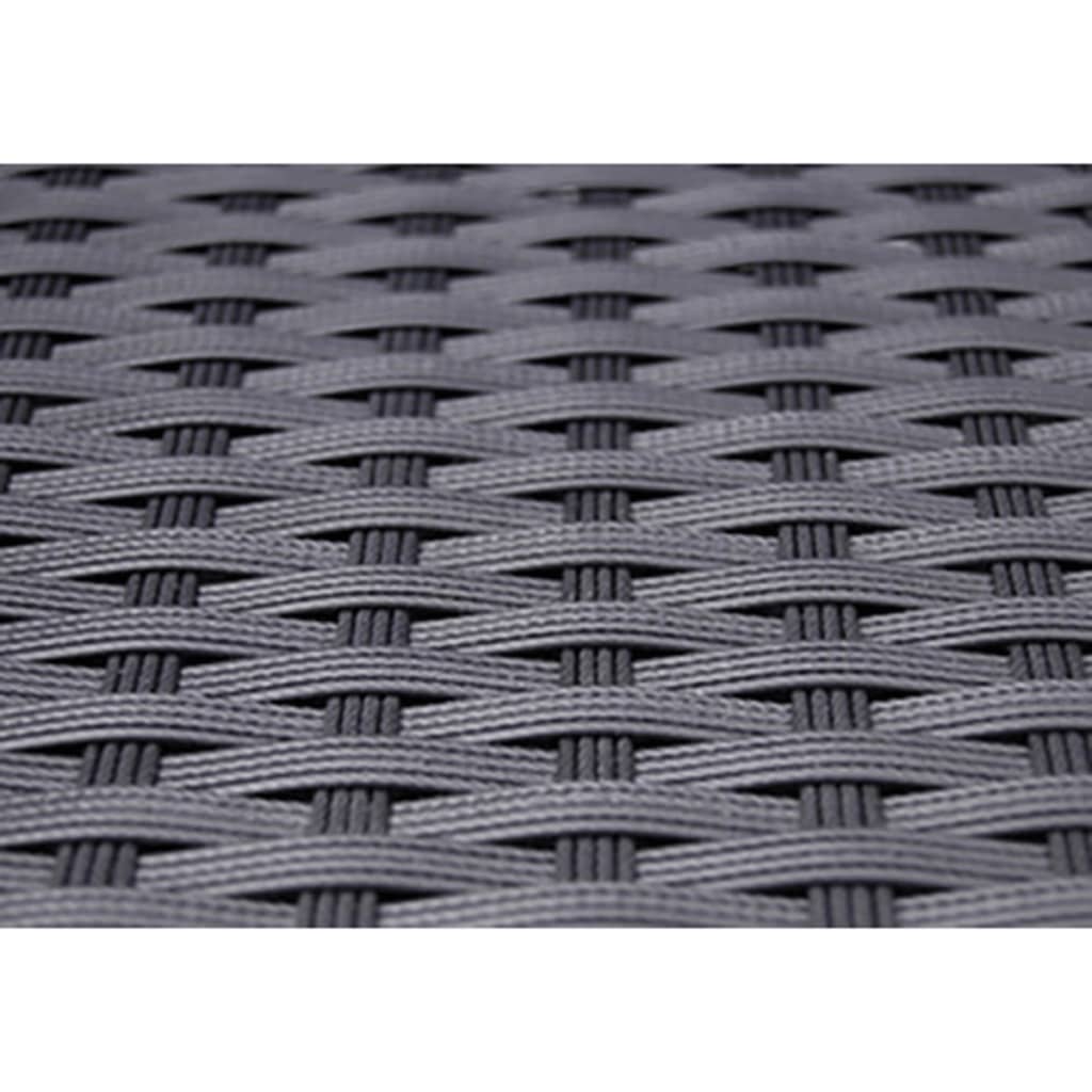 -Delige Tuinset Met Kussens Poly Rattan 5 90 cm tafellengte Zwart en wit