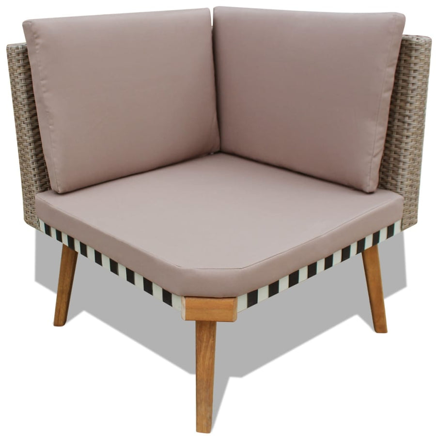 4-Delige Loungeset Met Kussens Poly Rattan Grijs