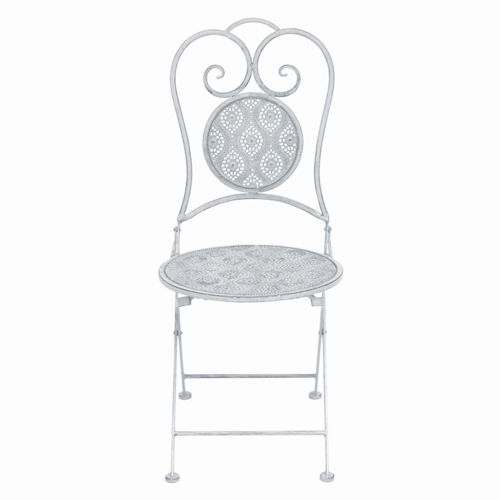 -Delige Bistroset Staal Grijs Wit