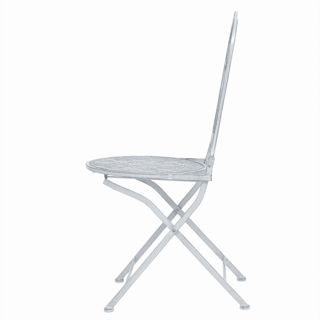 -Delige Bistroset Staal Grijs Wit