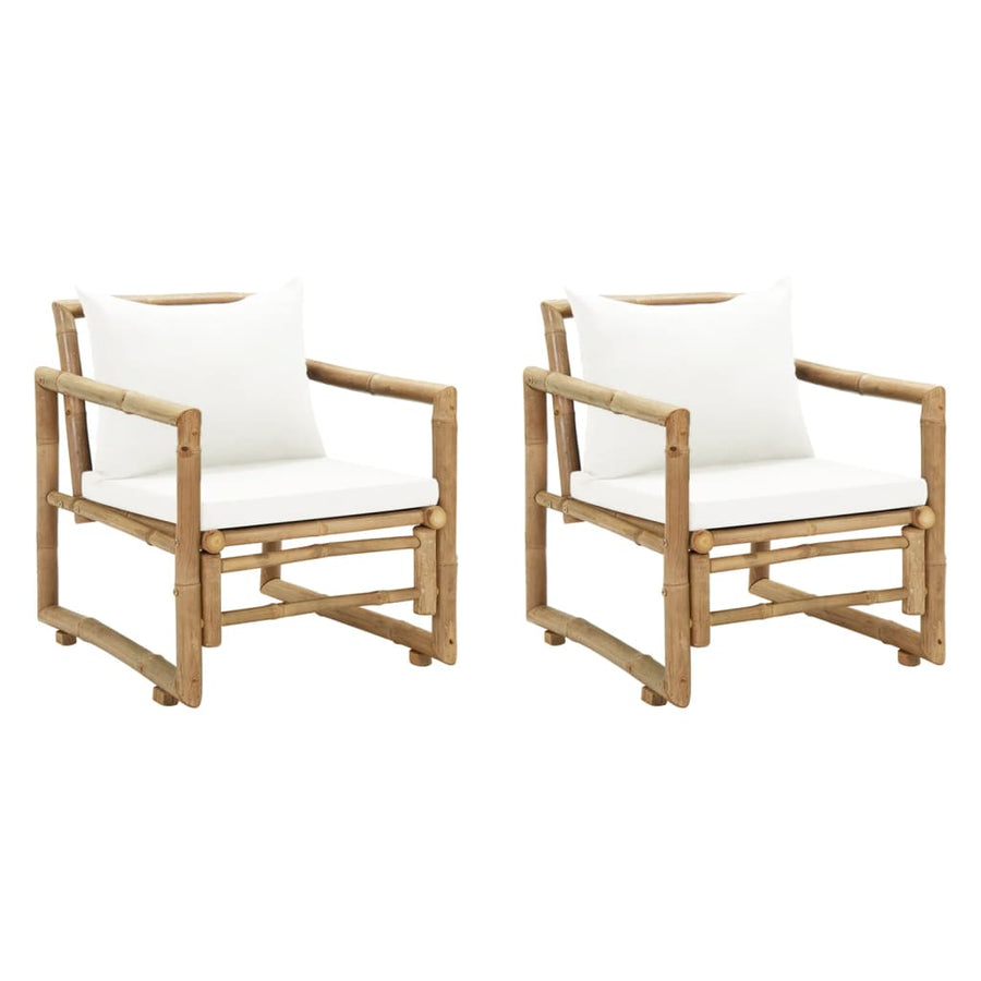 Tuinstoelen Met Kussens Bamboe Crème