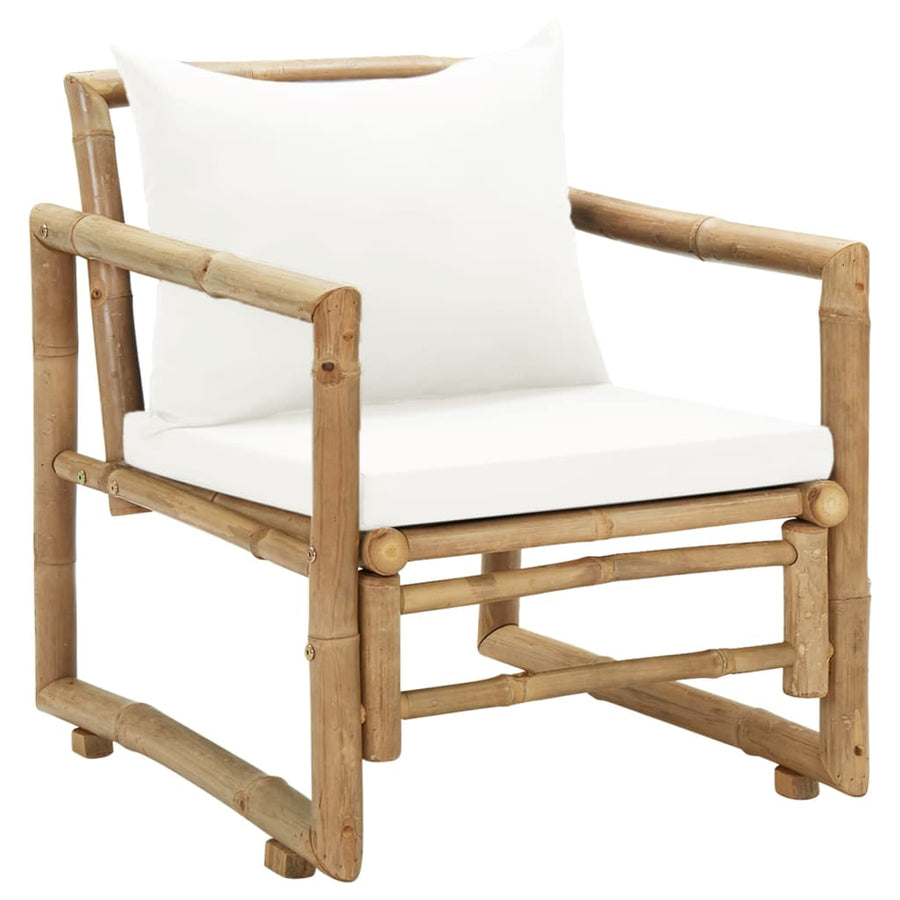 Tuinstoelen Met Kussens Bamboe Crème