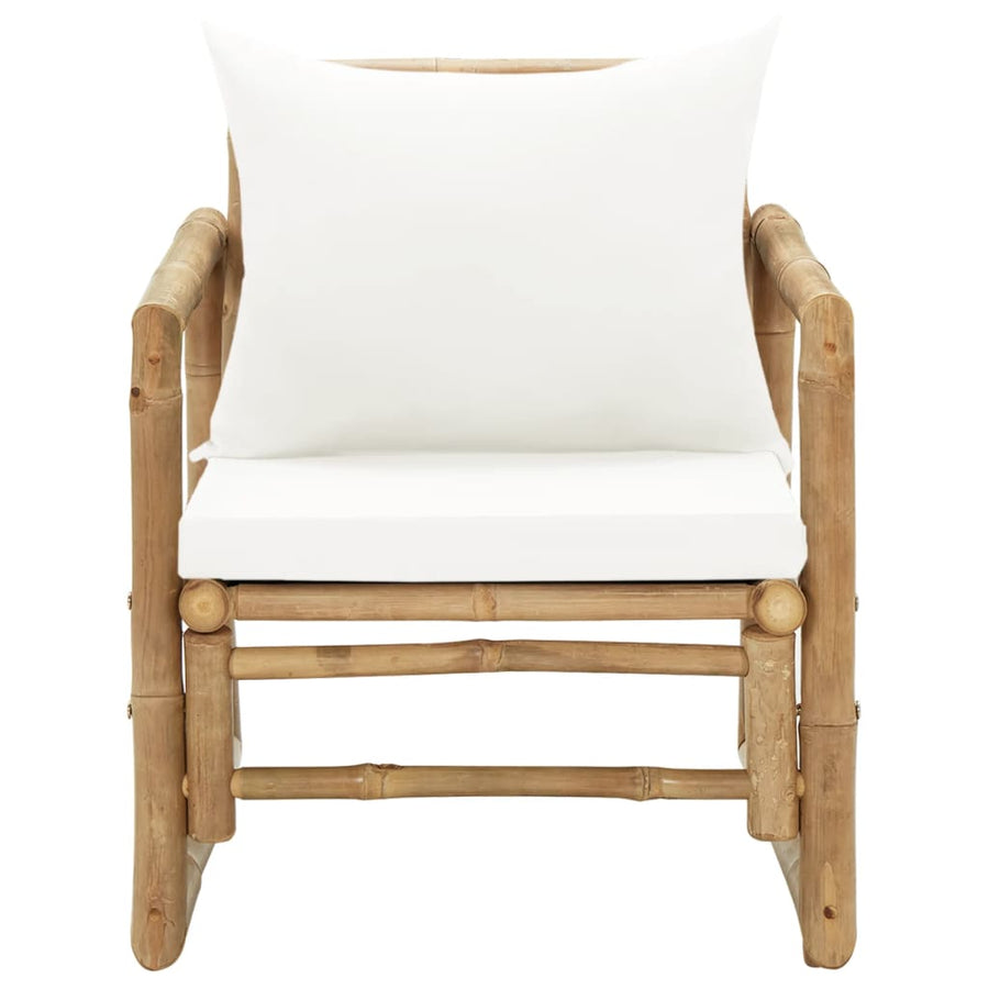 Tuinstoelen Met Kussens Bamboe Crème