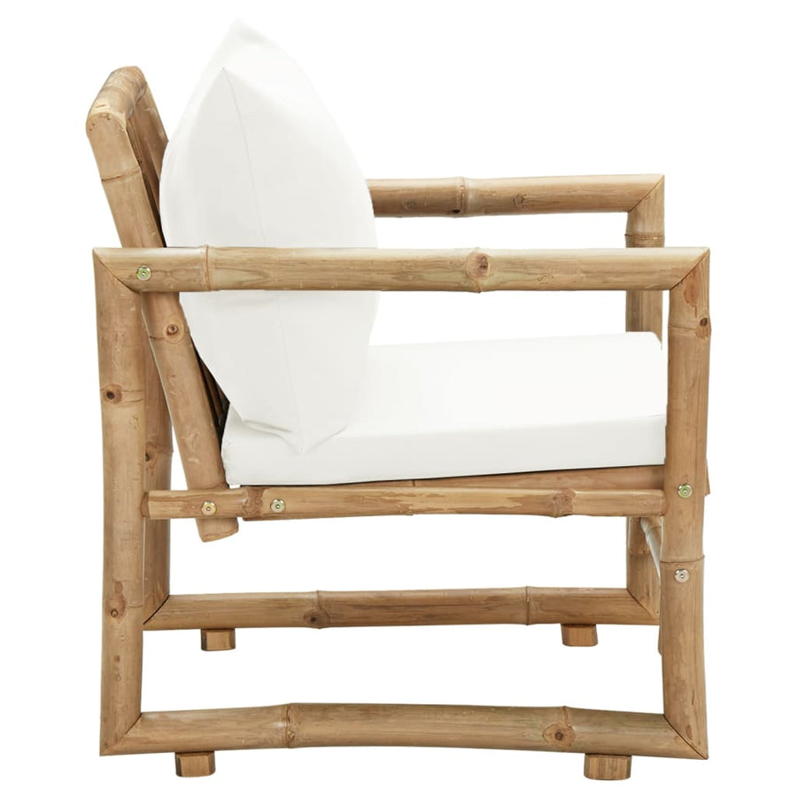 Tuinstoelen Met Kussens Bamboe Crème