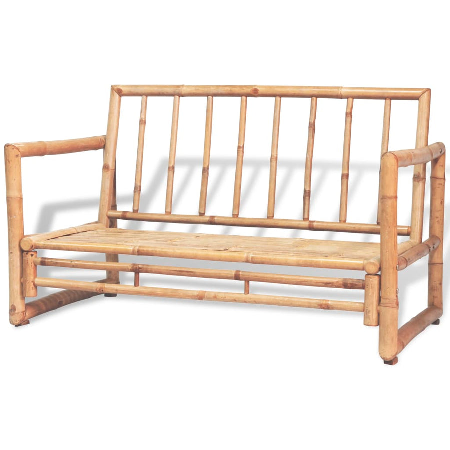 -Delige Loungeset Met Kussens Bamboe crème