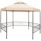 Tuinprieel 323x265 cm hexagonaal beige