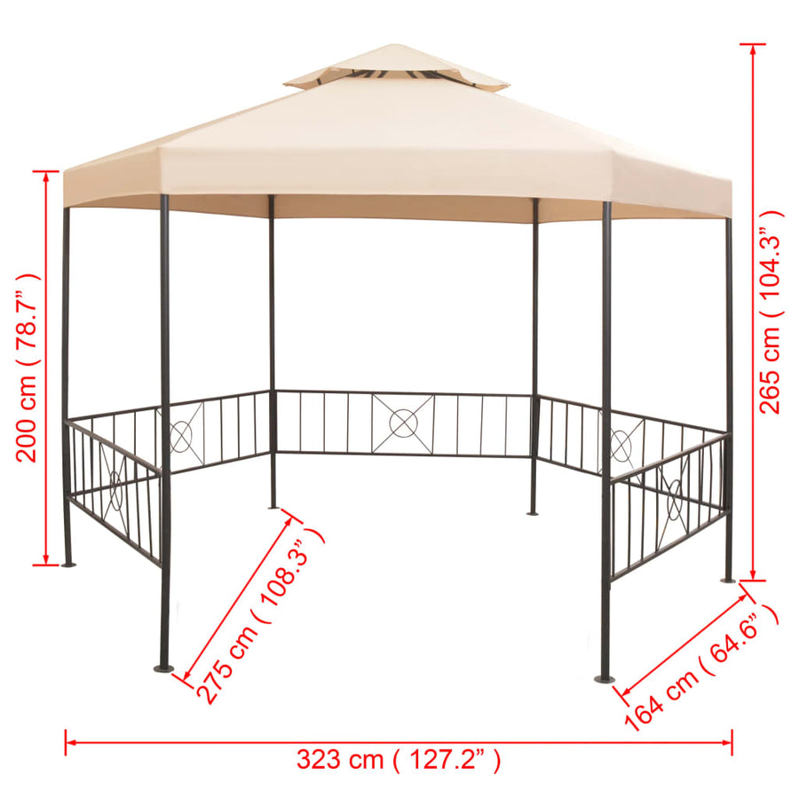 Tuinprieel 323X265 Cm Hexagonaal Beige