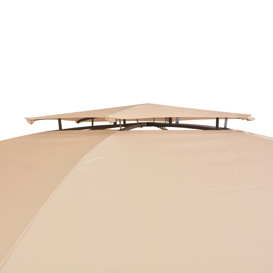 Tuinpaviljoen Met Gordijnen Hexagonaal 360X265 Cm Beige