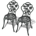 Bistrostoelen 2 st gietaluminium groen 41x49x81,5 cm
