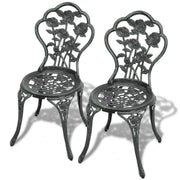 Bistrostoelen 2 st gietaluminium groen 41x49x81,5 cm