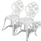 Bistrostoelen 2 st gietaluminium wit 41x49x81,5 cm