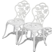 Bistrostoelen 2 st gietaluminium wit 41x49x81,5 cm