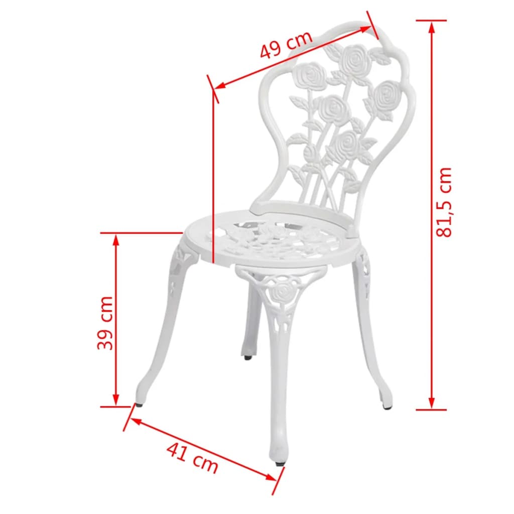 Bistrostoelen Gietaluminium Wit