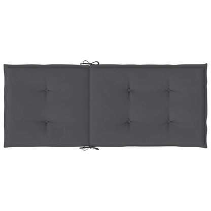 Tuinstoelkussens Rugleuning Stof 2 120 x 50 x 3 cm Antraciet