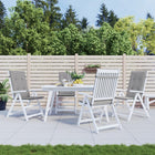Tuinstoelkussens hoge rug 4 stuks grijs 120x50x3 cm