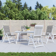 Tuinstoelkussens hoge rug 4 stuks grijs 120x50x3 cm