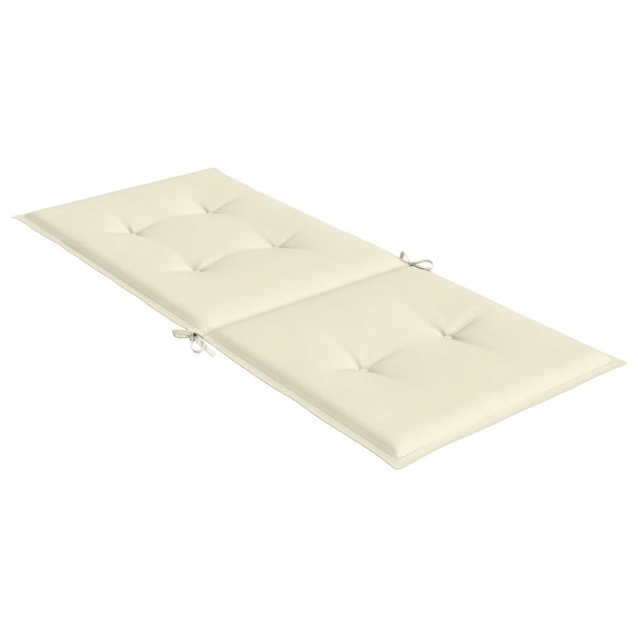 Tuinstoelkussens 6 st hoge rug 120x50x3 cm stof crèmekleurig 2 120 x 50 x 3 cm crème