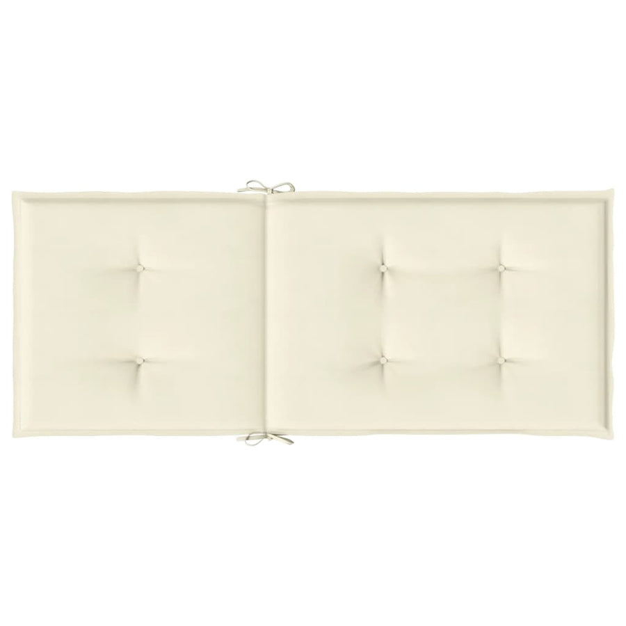 Tuinstoelkussens 6 st hoge rug 120x50x3 cm stof crèmekleurig 2 120 x 50 x 3 cm crème
