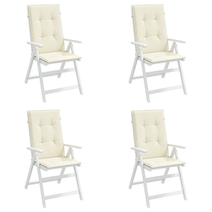 Tuinstoelkussens Hoge Rug Stof Kleurig 4 120 x 50 x 3 cm crème